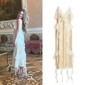 KHAITE Cream pim silk slip dress